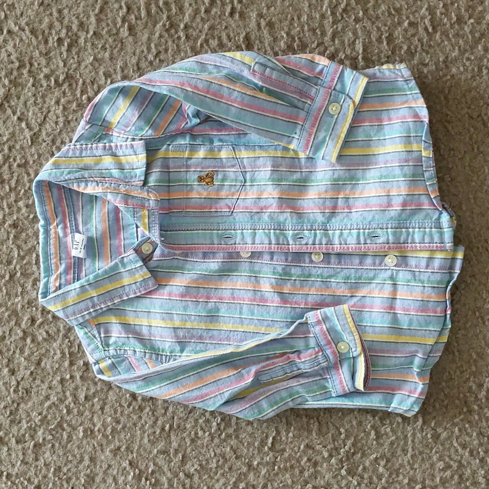 Spring pastel striped toddler shirt